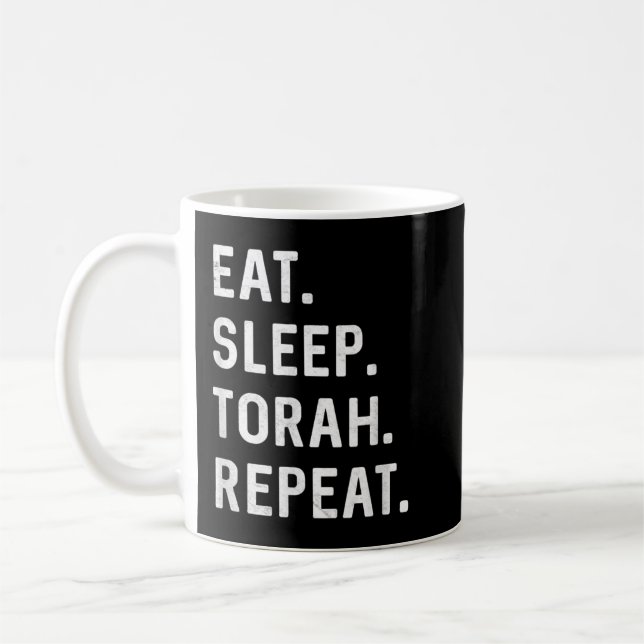 Mug Mangez Sleep Torah Répéter Hébreu Juif Matan Torah (Gauche)