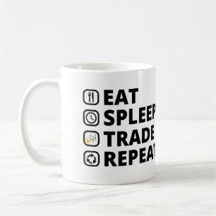 Mug Mangez Sleep Trade Repeat. Cadeaux Forex Trading