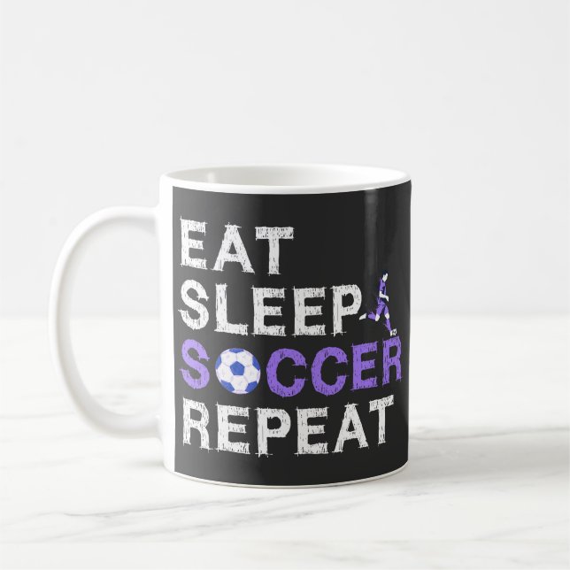 Mug Mangez+Sommeil+football+Répéter (Gauche)
