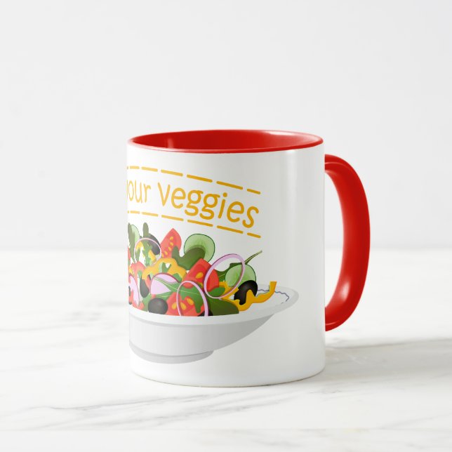Mug Mangez vos Légumes Citer salade fraîche mélange bo (Devant droit)