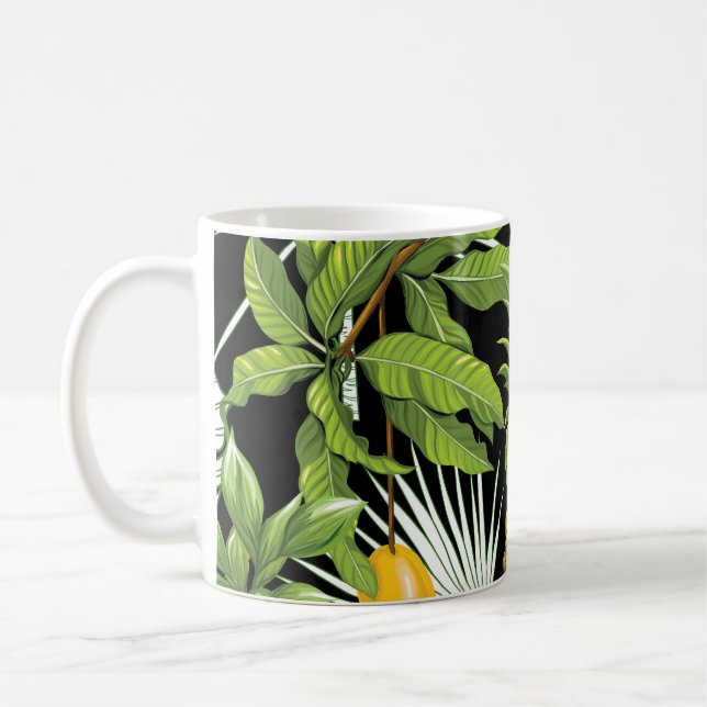 Mug Mango d'ananas : Illustration Vintage noire. (Gauche)