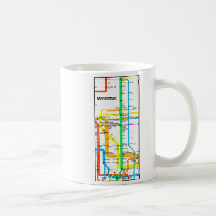 Mug Manhattan New York Nyc Plan de métro Rétro Rail Tr