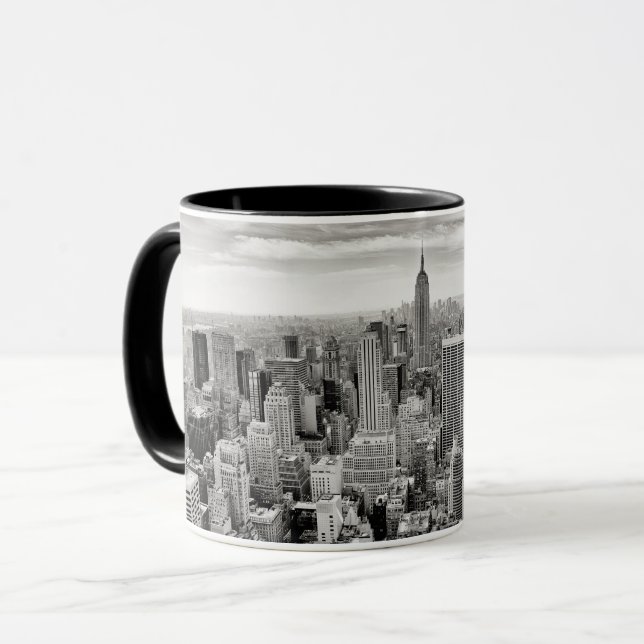 Mug Manhattan, New York (panorama noir et blanc) (Devant gauche)