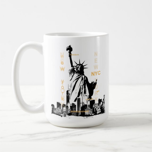 Mug Manhattan Nyc Liberty Statue New York moderne (Gauche)