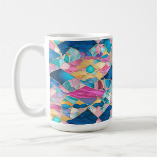 Mug "Manilva" Sable rose Bleu Vagues fracturées