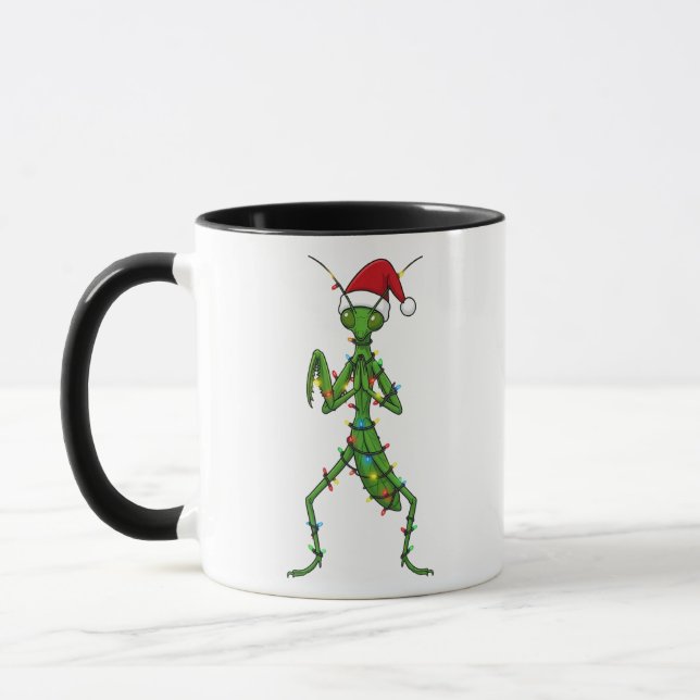 Mug Mante religieuse Noël Vacances Insecte Bête (Gauche)