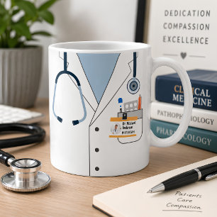 Mug Manteau blanc de docteur personnalisé Stéthoscope