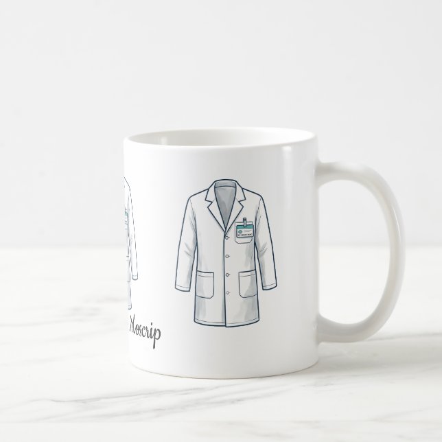 Mug Manteau blanc de médecin avec badge d'identificati (Droite)
