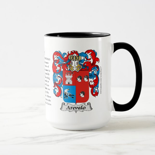 Mug Manteau de famille d'Arevalo des bras (Droite)