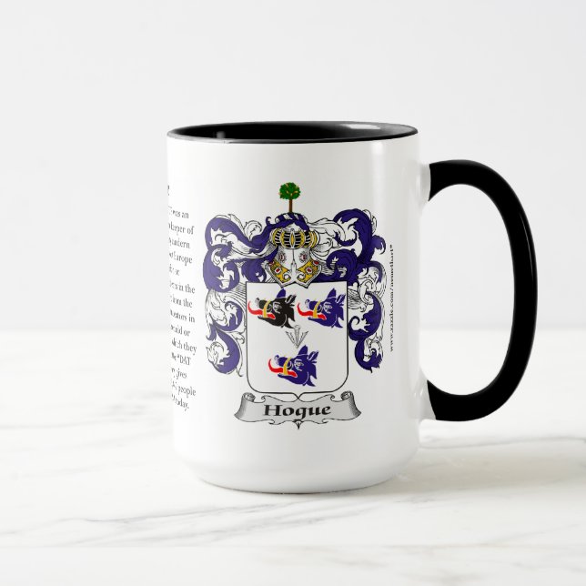 Mug Manteau de famille de Hogue des bras (Droite)