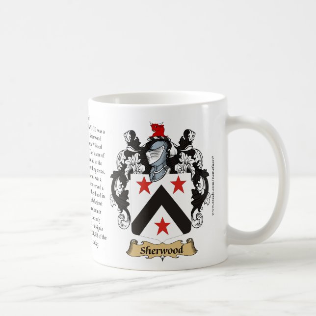 Mug Manteau de famille de Sherwood des bras (crête) (Droite)