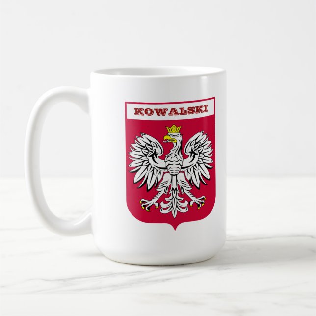 Mug Manteau polonais d'Eagle du nom de coutume de bras (Gauche)