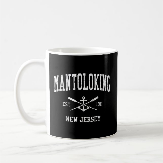 Mug Mantoloking Nj Crossed Oars Bateau Ancre Sports (Gauche)