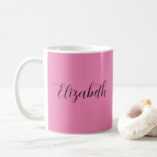 Mug manuscrit Ajouter votre nom Modèle rose