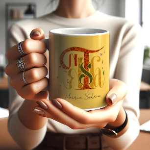 Mug Manuscrit Élégant Merci Feuillage d'Automne