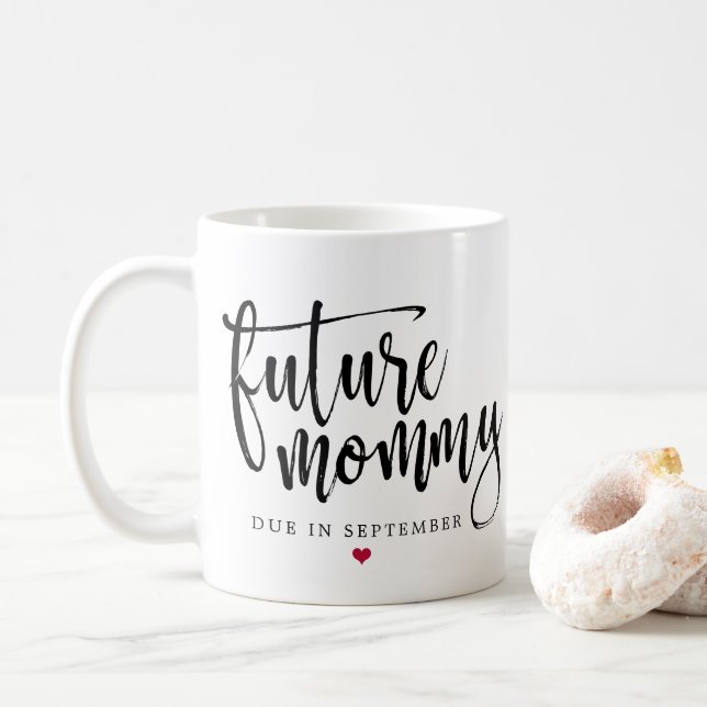 Mug Manuscrit noir balayé future par maman (Avec donut)