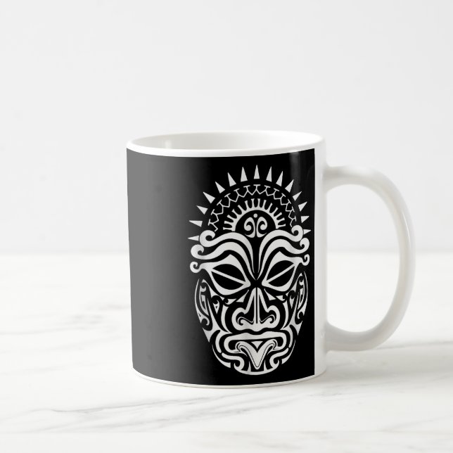 Mug Maori Polynesian Tattoo Haka Dance Face Mask Head (Droite)