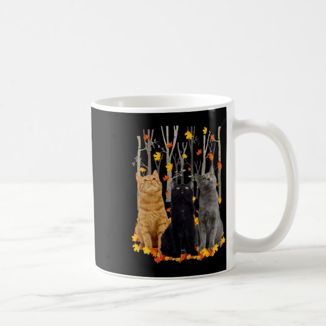 Mug Maple Cat Leaf Automne Bonjour Automne Fun Kitty (Droite)