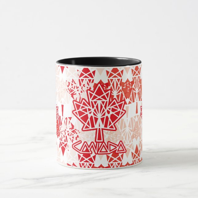 MUG MAPLE MADE WITH TRIANGLES CANADA FLAG BY MASANSER (Centre)