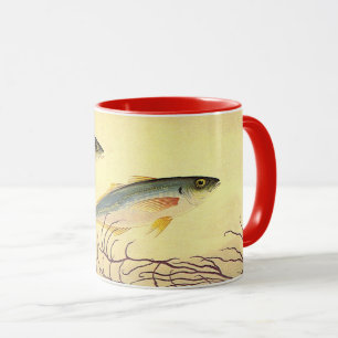 Mug Maquereau dans l'Océan, Art Japonisme Vintage