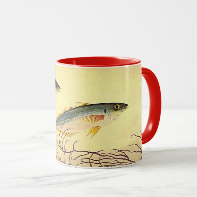 Mug Maquereau dans l'Océan, Art Japonisme Vintage (Devant droit)