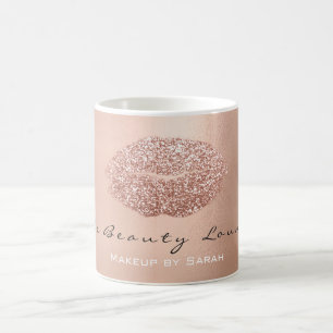Mug Maquillage Artiste Beauté Kiss Lips Pink Gold Part