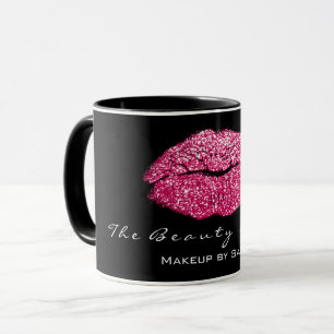 Mug Maquillage Artiste Beauté Kiss Lips Rose Black Pa