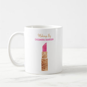 Mug Maquillage Artiste Gold Sequin Aquarelle Beauté Sa