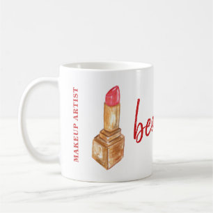 Mug Maquillage artiste nom rouge à lèvres et couleurs