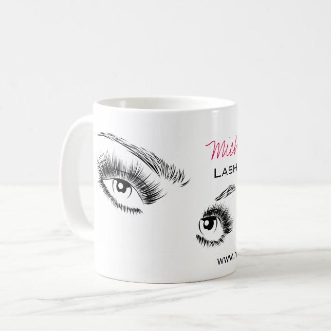 Mug Maquillage chic minimaliste noir et blanc (Devant gauche)