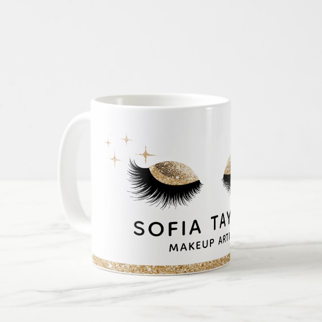 Mug Maquillage Eyebrows Lashes Parties scintillant Gol (Devant gauche)