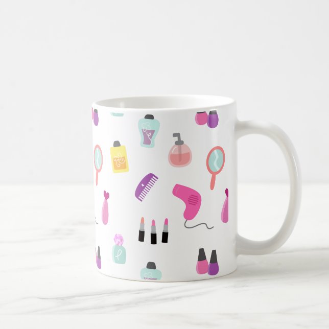 Mug Maquillage Girly, beauté, motif de toilettage (Droite)