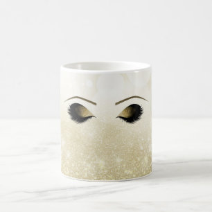 Mug Maquillage Glam Gold Yeux & Cils Personnalisés
