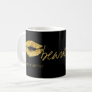 Mug Maquillage nom glam or lèvres noir beauté