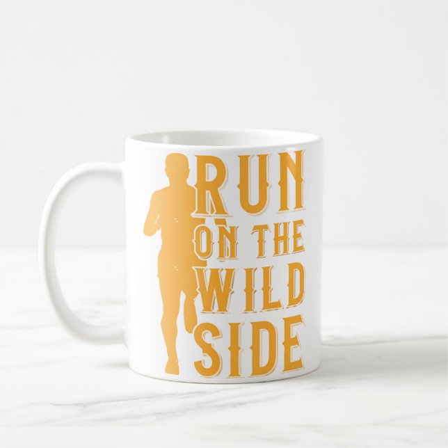 Mug Marathon de course sur la route du coureur côté sa (Gauche)