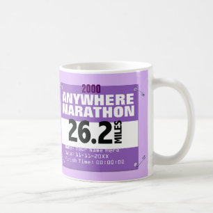 Mug Marathon personnalisé de pourpre n'importe où,