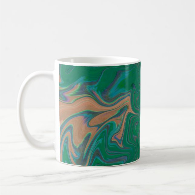 Mug Marble Forms – Green & Gold Natural Flow (Gauche)