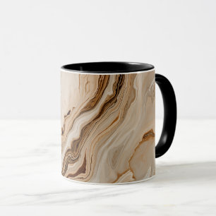 Mug Marbre Beige Abstrait Élégant