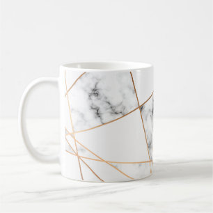Mug Marbre blanc avec Gold Lines Joli