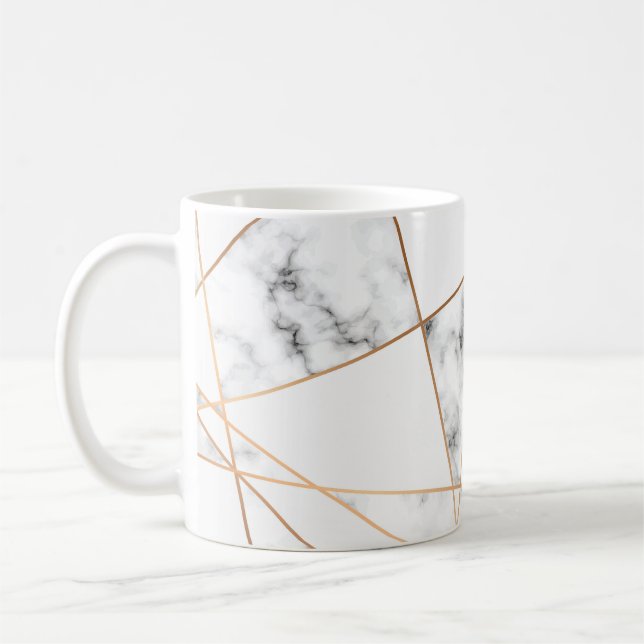 Mug Marbre blanc avec Gold Lines Joli (Gauche)