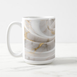 Mug Marbre blanc avec motif tourbillonnant doré