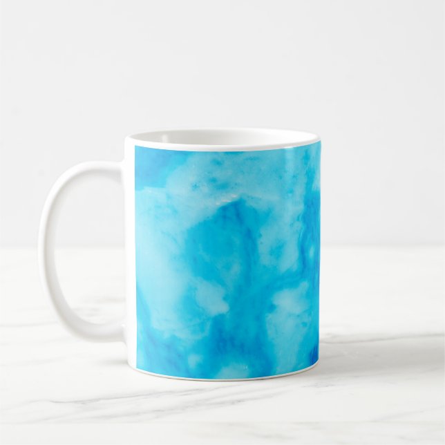 Mug Marbre blanc bleu texture avec motif naturel (Gauche)