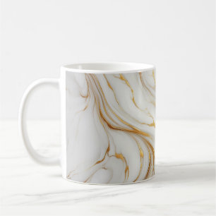 Mug Marbre blanc classique avec veines d'or