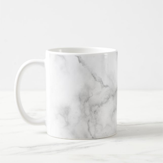 Mug marbre blanc et noir chic moderne (Gauche)