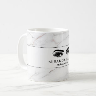 Mug Marbre blanc Luxe Artiste maquillage Lashes