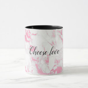 Mug Marbre blanc rose