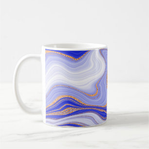 Mug Marbre bleu à texture or