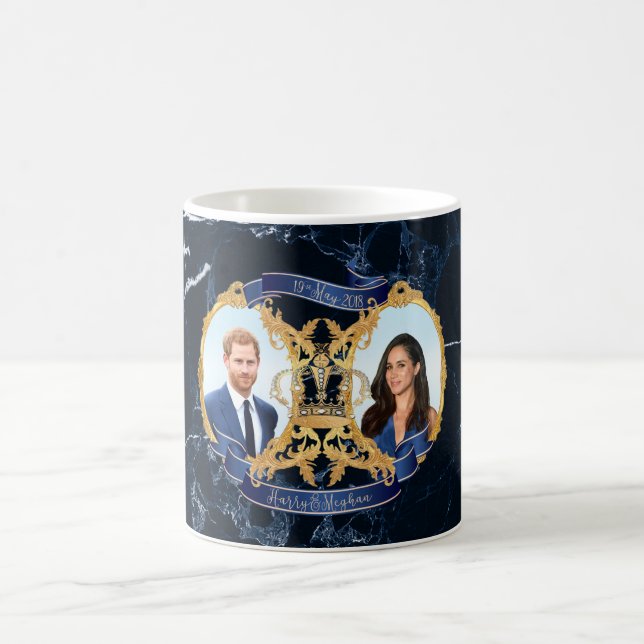 Mug Marbre bleu de minuit Harry+Meghan (Centre)