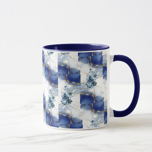 Mug Marbre Bleu Élégant  (Droite)