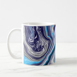 Mug Marbre bleu Fluide Art